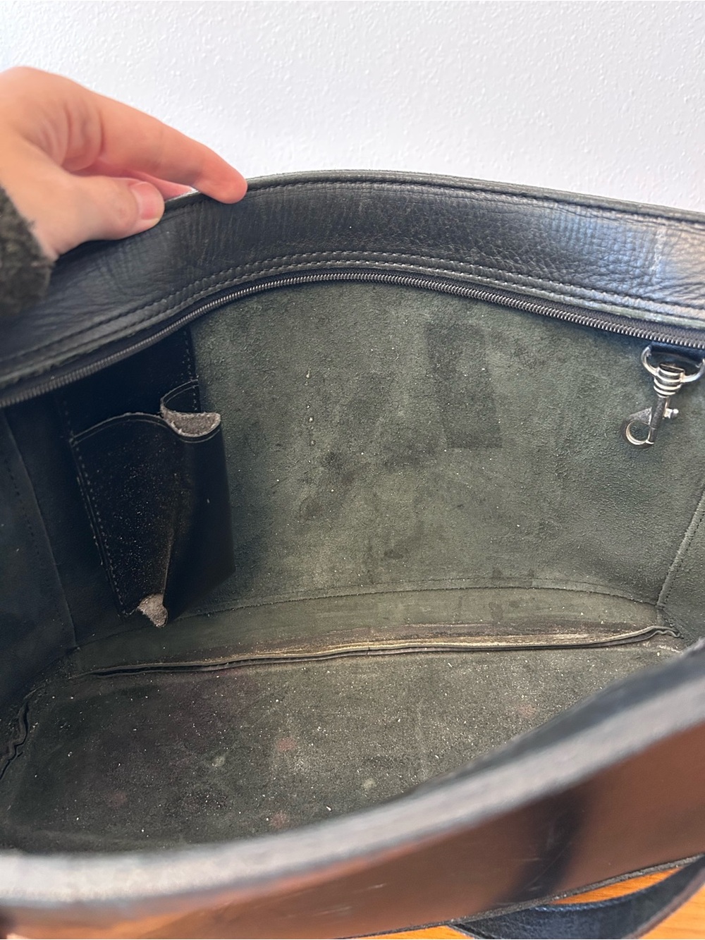 Michael Green Scandia Bag USA Black Leather Tote Bag with Double Shoulder Straps - Picture 8 of 16